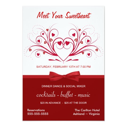 Valentine's Day Dinner Dance Business Style Invitation