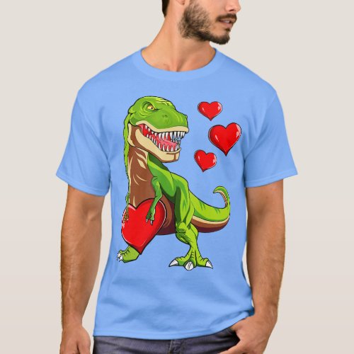 Valentines Day Dinosaur I Steal Hearts Boys Kids L T_Shirt