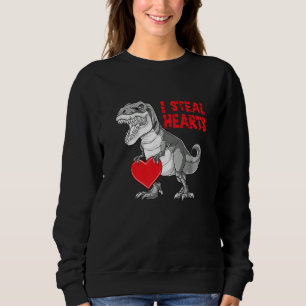 Valentines Day Dinosaur I Steal Hearts Boys Men Lo Sweatshirt