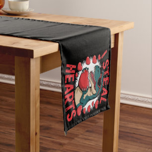 Valentines Day Dinosaur I Steal Hearts Love T rex Short Table Runner