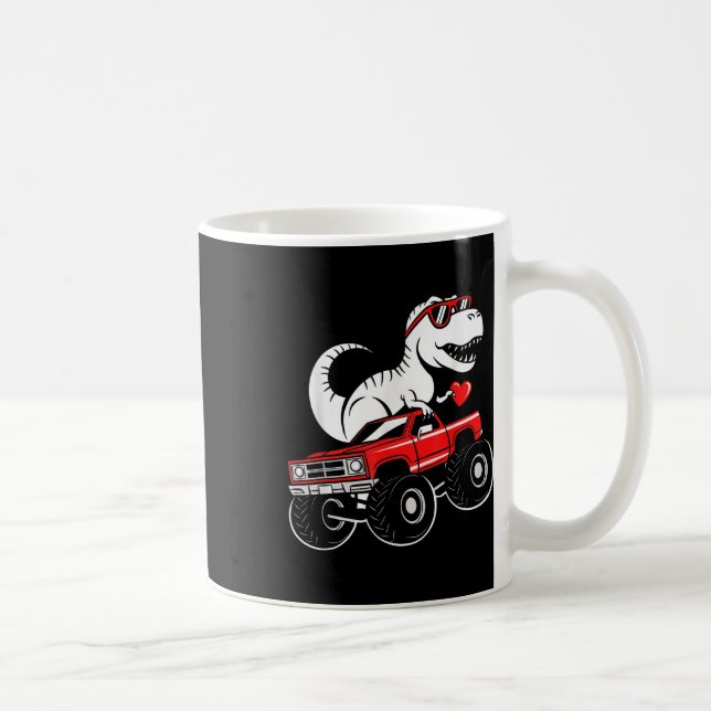 Valentines Day Dinosaur Monster Truck Boys Kids To Coffee Mug (Right)