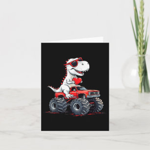Valentines Day Dinosaur Monster Truck With Heart B Card