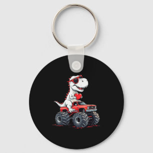 Valentines Day Dinosaur Monster Truck With Heart B Keychain