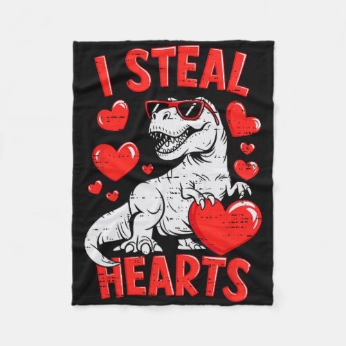 Valentines Day Dinosaur T Rex Heart Teens Boys Gir Fleece Blanket
