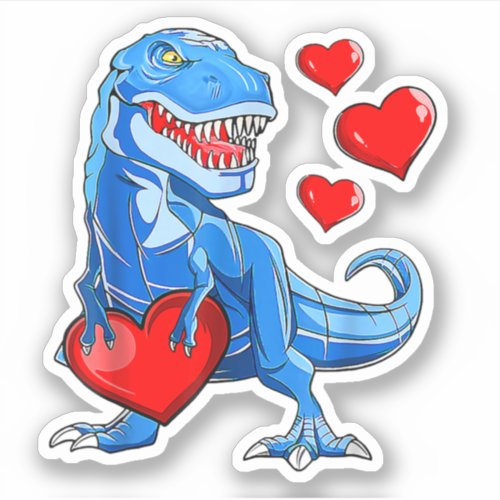 Valentines Day Dinosaur T Rex Lover I Steal Hearts Sticker