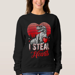 Valentines Day Dinosaur T rex Lover I Steal Hearts Sweatshirt