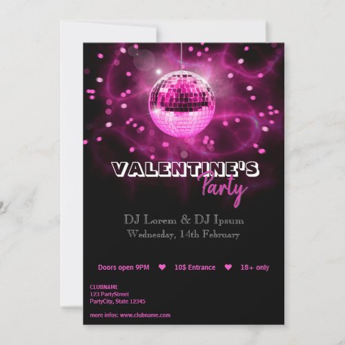 Valentines Day Disco Ball _ Party Invitation