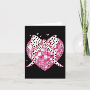 Valentines Day Disco Heart Coquette Bow Gifts For Card