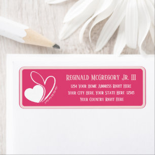 Valentine's Day Distorted Tilted Hearts Address Label
