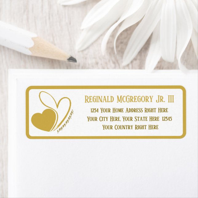 Valentine's Day Distorted Tilted Hearts Address Label (Insitu)