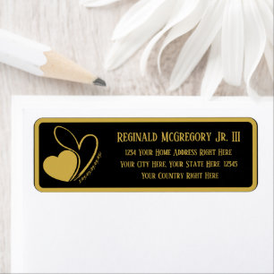 Valentine's Day Distorted Tilted Hearts Address Label