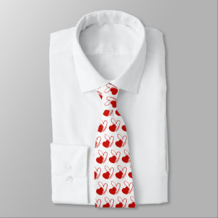 Valentine's Day Distorted Tilted Hearts Neck Tie