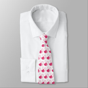 Valentine's Day Distorted Tilted Hearts Neck Tie