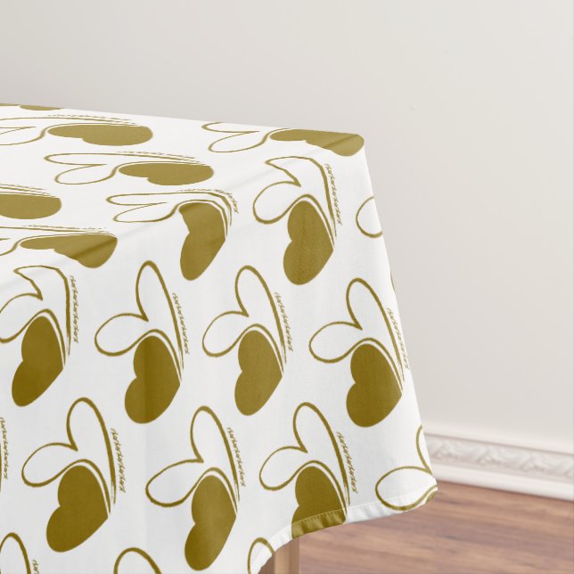 Valentine's Day Distorted Tilted Hearts Tablecloth (In Situ)