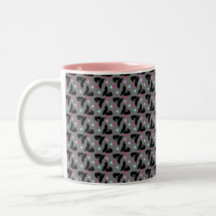 Valentines Day Ditsy Bee Geometric Confetti Two-Tone Coffee Mug