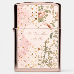 Valentine's Day, Do You Miss Me Too,Pink Love Hear Zippo Lighter