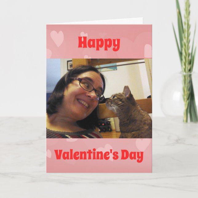 Valentines Day Dog Cat Dad Mom Photo Holiday Card (Front)