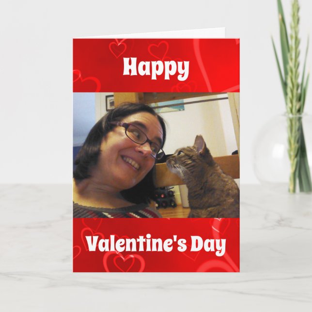 Valentines Day Dog Cat Pet Dad Mom Photo Holiday Card (Front)