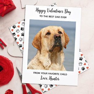 Valentines Day DOG DAD Cute Personalised Pet Photo Holiday Card