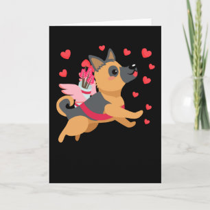 Valentines Day Dog German Shepherd Puppy Kids Boys Card