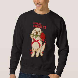 Valentine's Day Dog I Steal Hearts Retriever Sweatshirt