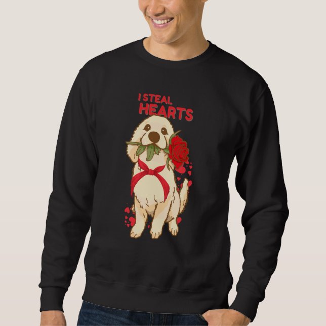 Valentine's Day Dog I Steal Hearts Retriever Sweatshirt (Front)