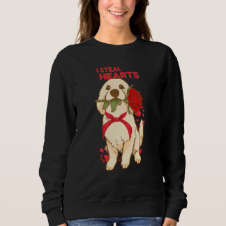Valentine's Day Dog I Steal Hearts Retriever Sweatshirt