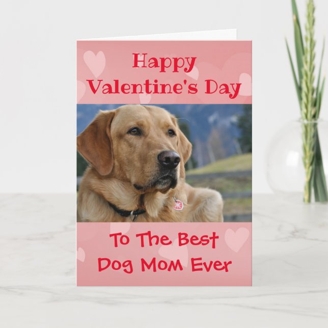 Valentines Day Dog Mom Worlds Best Ever Pet Photo Card (Front)
