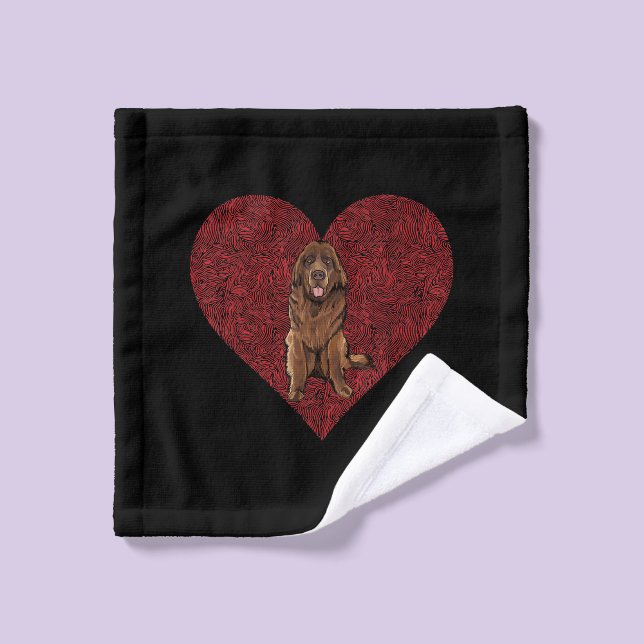 Valentines day dog | Newfie Lover Present Wash Cloth (Wash Cloth)