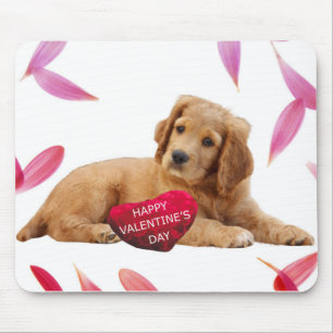 Valentine's Day Dog Photo heart mousepad