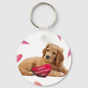 Valentine's Day Dog Photo Keychain