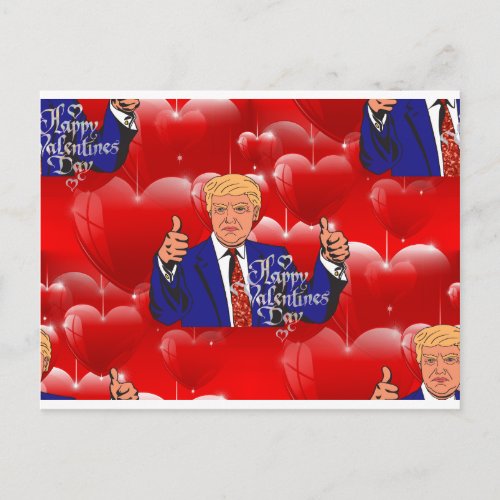 valentines day donald trump holiday postcard