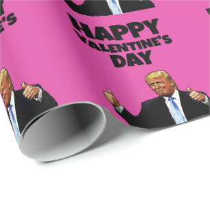 VALENTINE'S DAY DONALD TRUMP WRAPPING PAPER