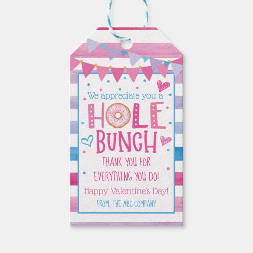 Valentines Day Donut Hole Appreciation Gift Tag