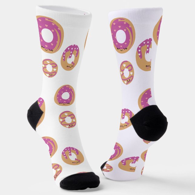 Valentines Day  Donuts Snack Socks (Angled)