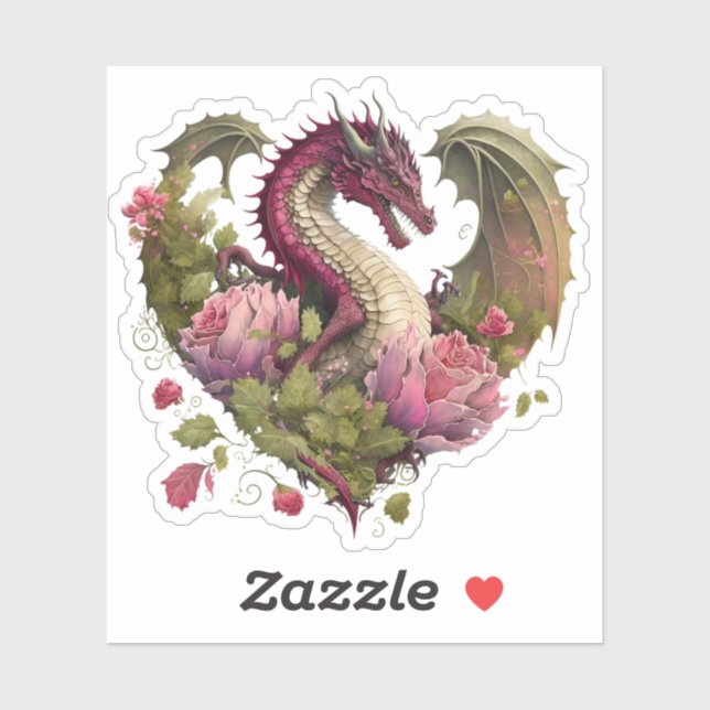 Valentine's Day Dragon Heart Sticker (Sheet)