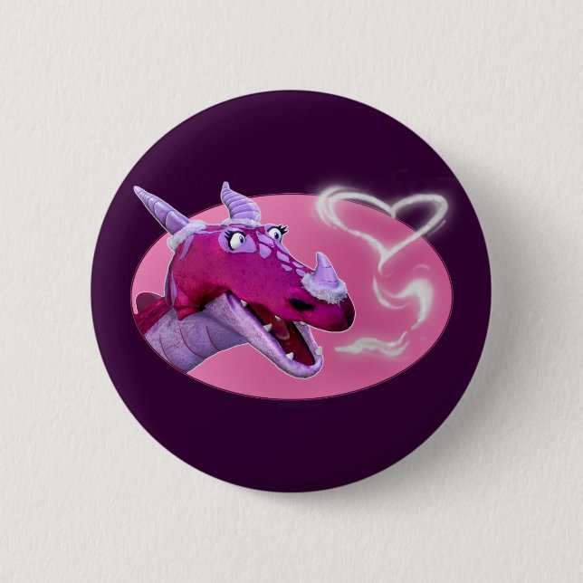 Valentine's Day Dragon Pinback Button (Front)