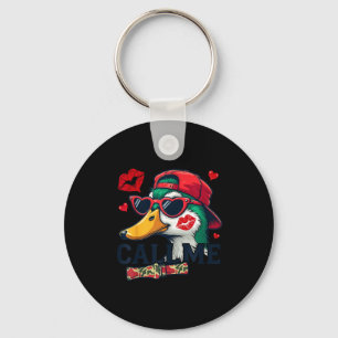 Valentine's Day Duck Hunting Camo Call Me Toddler  Keychain