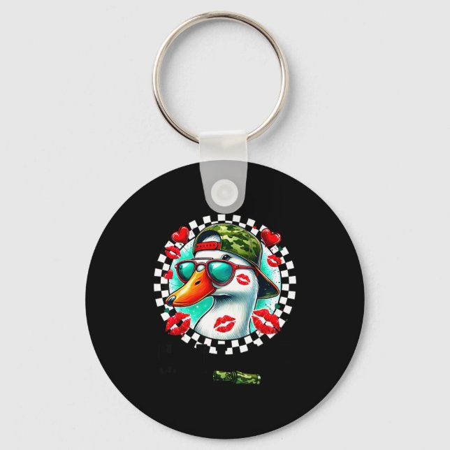 Valentine's Day Duck Hunting Camo Call Me Toddler  Keychain (Front)