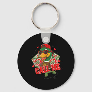 Valentine's Day Duck Hunting Camo Call Me Toddler Keychain