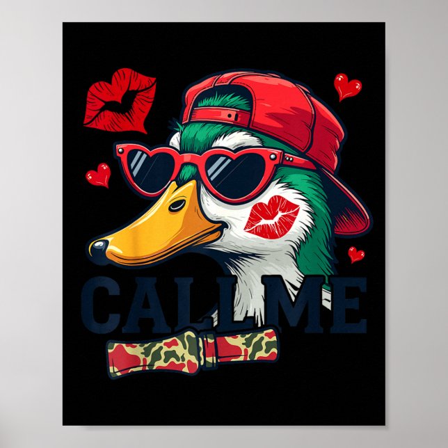 Valentine's Day Duck Hunting Camo Call Me Toddler  Poster (Front)