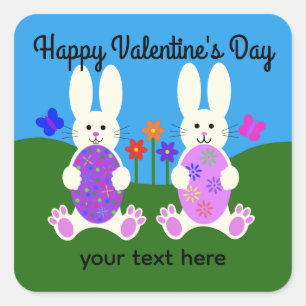 Valentine's Day Easter Bunny #6 Stickers