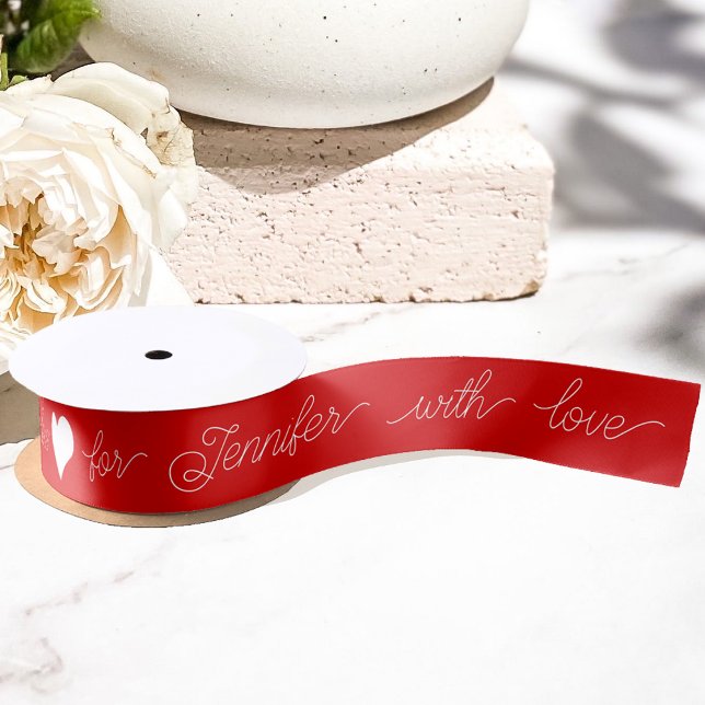 Valentine's Day elegant red and white  Satin Ribbon (Creator Uploaded)