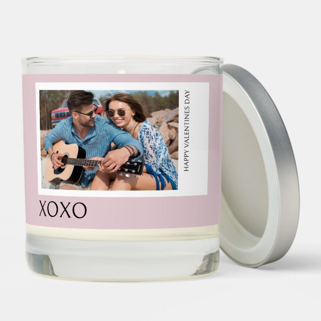 Valentines Day Elegant Two Photo  Scented Candle (Lid)
