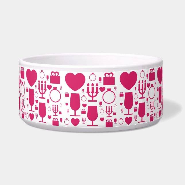 Valentines day elements patterns bowl (Front)