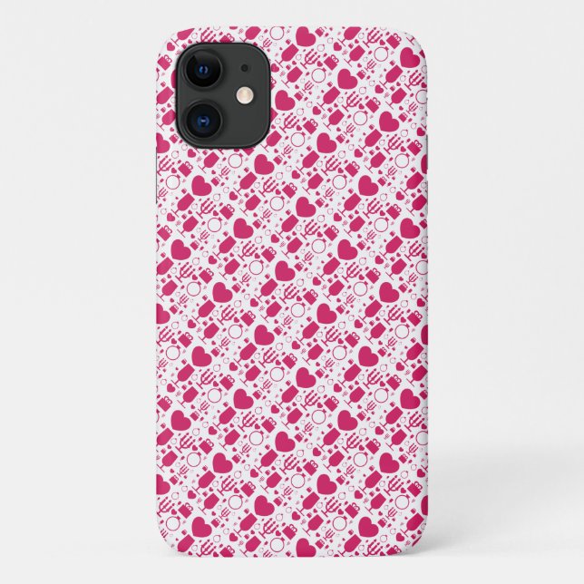 Valentines day elements patterns Case-Mate iPhone case (Back)