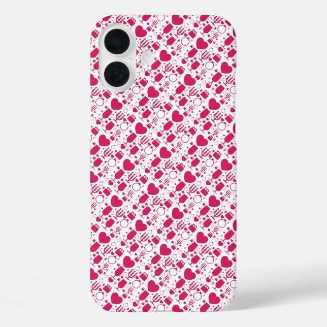 Valentines day elements patterns Case-Mate iPhone case (Back)