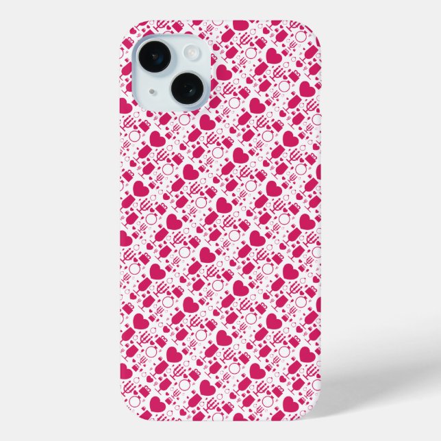 Valentines day elements patterns Case-Mate iPhone case (Back)