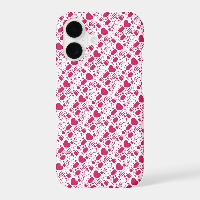 Valentines day elements patterns Case-Mate iPhone case (Back)