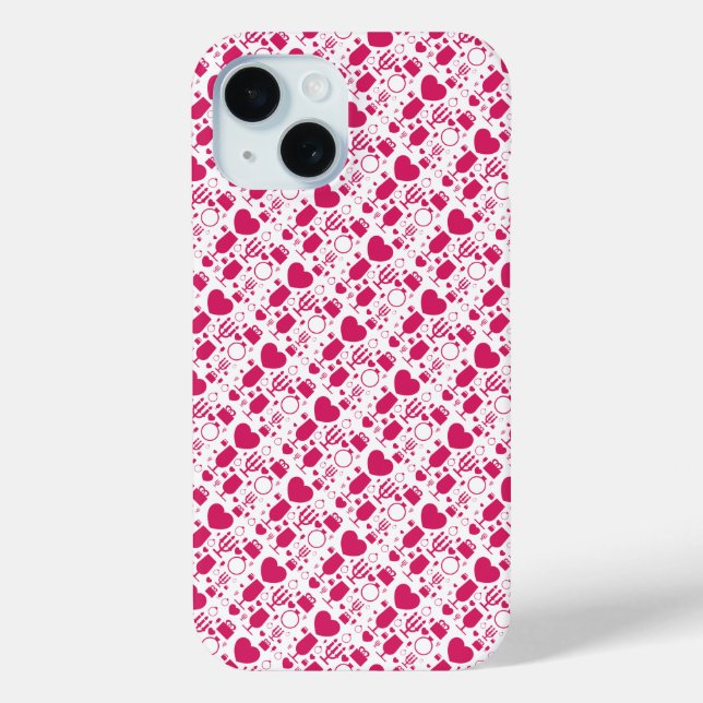 Valentines day elements patterns Case-Mate iPhone case (Back)